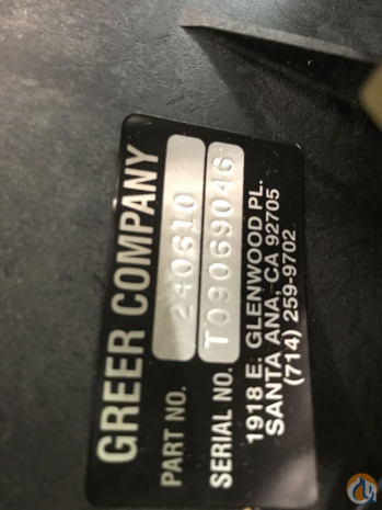 Greer Products Greer TWG Reeling Drum Assy A240610 Drum Assy. Crane Part for Sale in Cleveland Ohio  Crane Network image 1