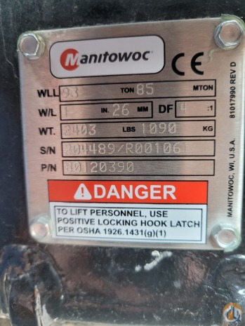 Manitowoc New 93 Ton Manitowoc 3 Sheave Hook Block Hook Block Crane Part for Sale in Cleveland Ohio  Crane Network image 0