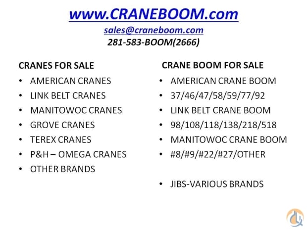 American AMERICAN CRANE BOOM- VARIOUS LENGTHS Boom Sections Crane Part