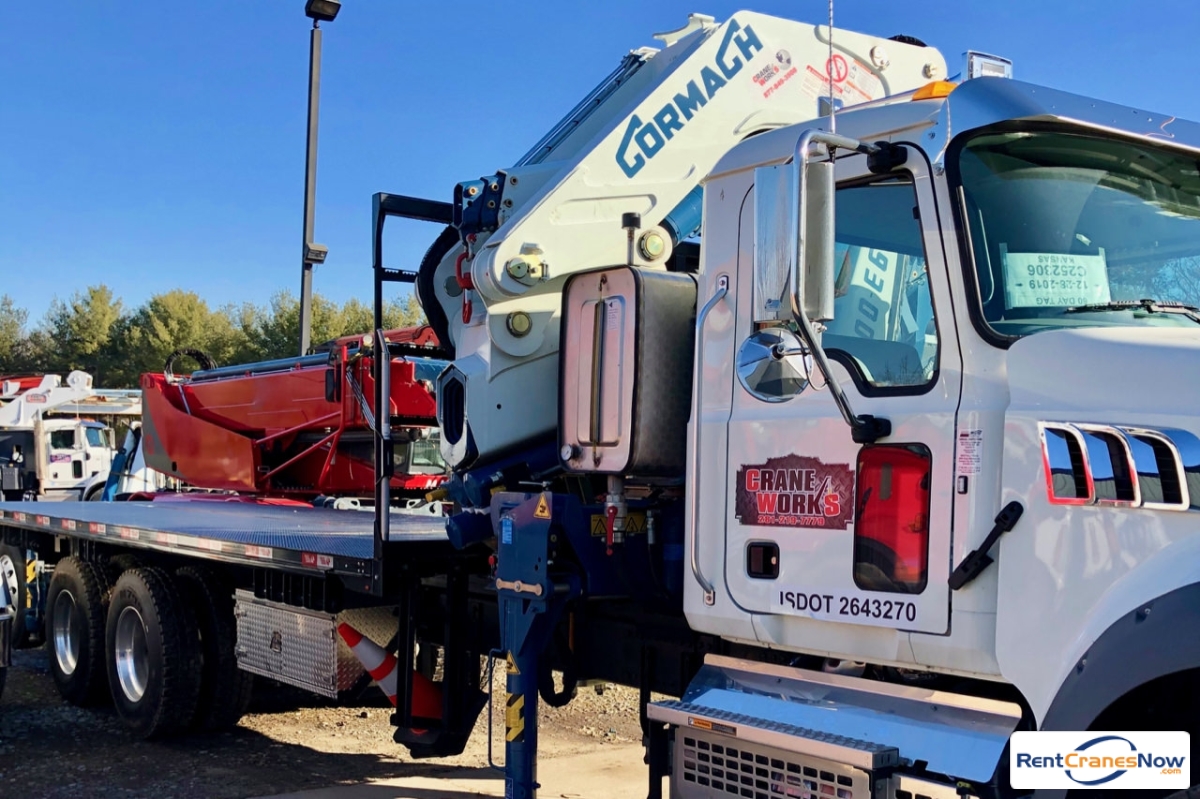 Cormach 38000 E6F knuckle boom with RRC mounted to 2019 Mack Granite